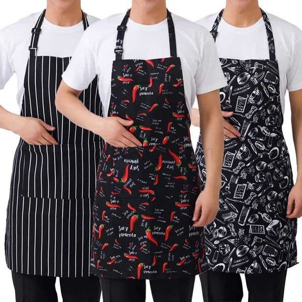 Adjustable Half-length Kitchen Apron Adult Striped Restaurant Hotel Chef Waiter Apron Picnic Cook Apron With 2 PocketsXJ240731