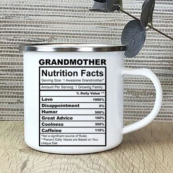 Designer Cup Gift Grandma Nutritional Facts Coffee Mug Tea Cup Mothers Day Gifts coffee mug For Grandmother 240730 Tea