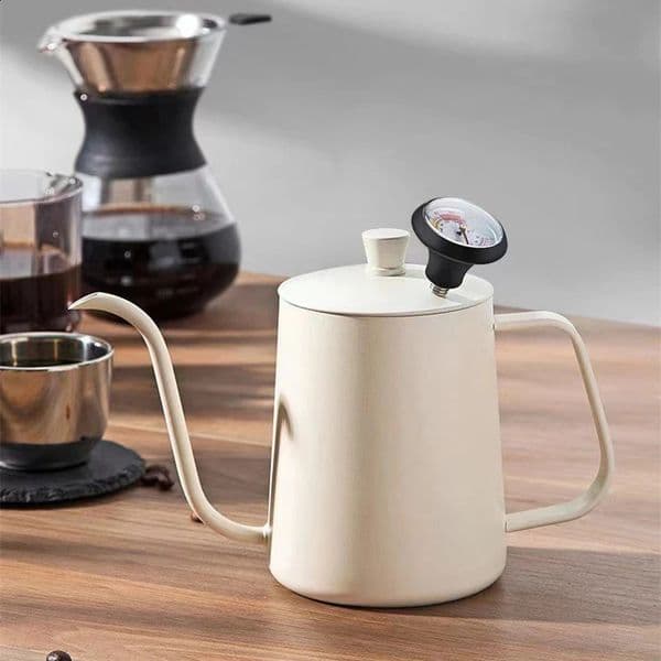 350/600ML Coffee Pot With lid Long Spout Fine Mouth Pot 304 Stainless Steel Coffee Hand Brewing Pot Manual Pour Over Coffee tool 240731