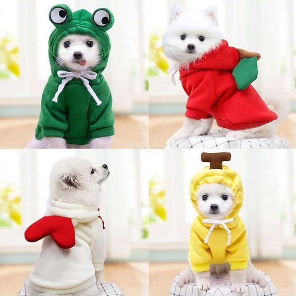 Cartoon Cute Dog Hoodie Autumn Winter Warm Pet Clothes Puppy Cat Cosplay Costume Dog Jacket Pet Hooded Sweatshirt For Dogs CatsXJ240731