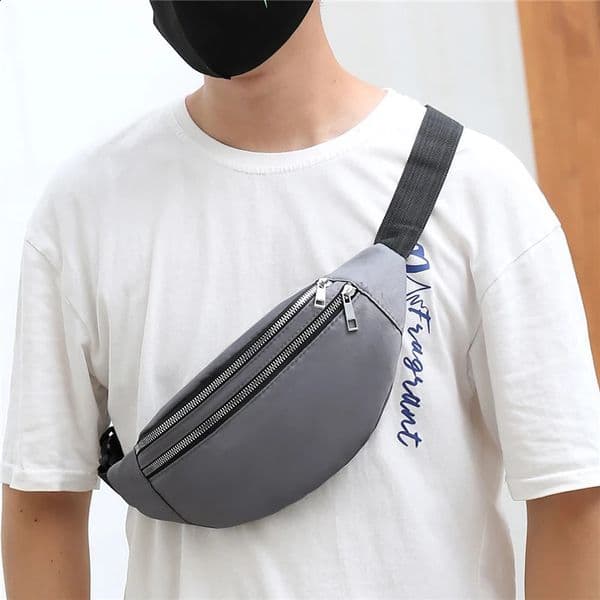 Men Waist Bag Breast Package Waterproof Outdoor Sports Chest Pouch Koreanstyle Fanny Crossbody Male Banana 240730