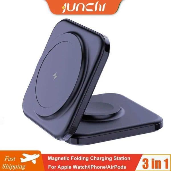 2 in 1 Folding Charging Station for Watch Ultra 8 7 SE iPhone 15 /14/13/12 15W Fast Magnetic Wireless Charger Phone HolderM240731