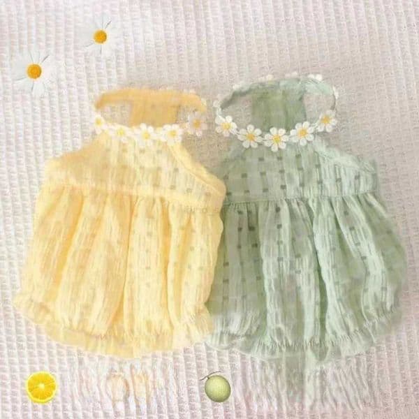 Daisy Dress Pet Clothing Dogs Thin Breathable for Dog Clothes Costume Small French Bulldog Soft Cute Summer Yollow Girl MascotasXJ240731