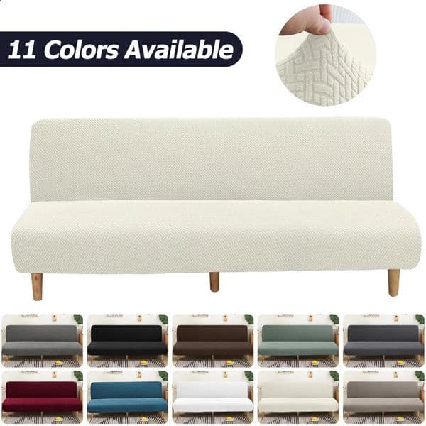 Luxury Designer Decor 11 Color Jacquard Bed Armless Living Room Plaid Straight h Sofa Slipcover Futon Cover For Home 240731 Free Shipping