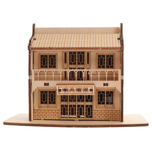 Wooden Model Puzzles Assembly Toys 3D for Children Music Box Self-Assembling Stainless Steel Public House DIY Kit ModelsM240731