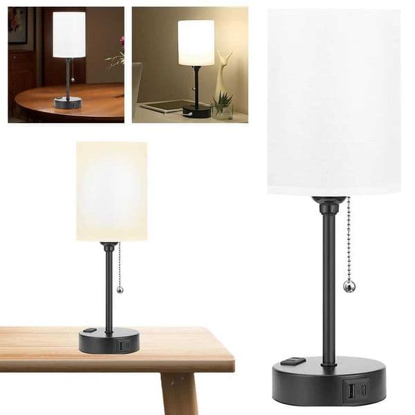Dimmable Eye Care Reading Light Desk Lamp with USB C and A Ports Dimmable Office Table Lamp Bedroom Table Light for Kids Reading B240904