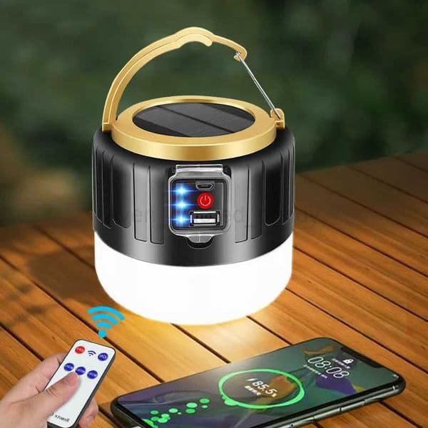 Portable Solar Camping Lamp USB Rechargeable Emergency Light Powerful Outdoor Tent Lamp Hook Up LED Waterproof Fishing Lantern B250825