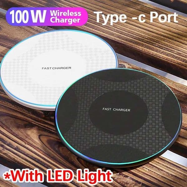 100W Wireless Charger Pad for iPhone 15 14 13 12 11 Pro Max X Samsung Phone Chargers Induction Fast Charging Dock StationM240731