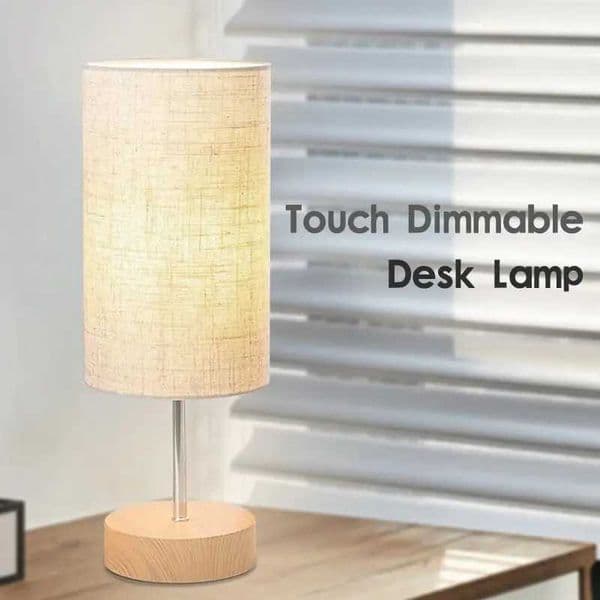 Modern Table Lamp DC5V Three Color Adjustable Temperature Linen Simple Bedside LED Desk Lamp For Bedroom Living Room Decoration B240904