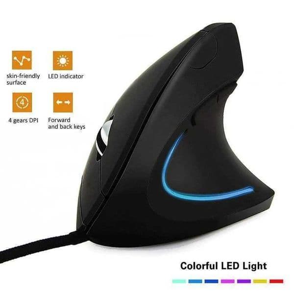 New Arrival Wired Right Hand Vertical RGB Mouse Ergonomic Gaming Mouse 3200DPI USB Optical Wrist Healthy Mouse for PC Computer T250225