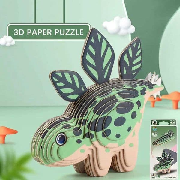 Stegosaurus 3D Paper Puzzle Kids Educational Montessori Toys Funny DIY Manual Assembly Three-dimensional Model Toy for Boy GirlM240731