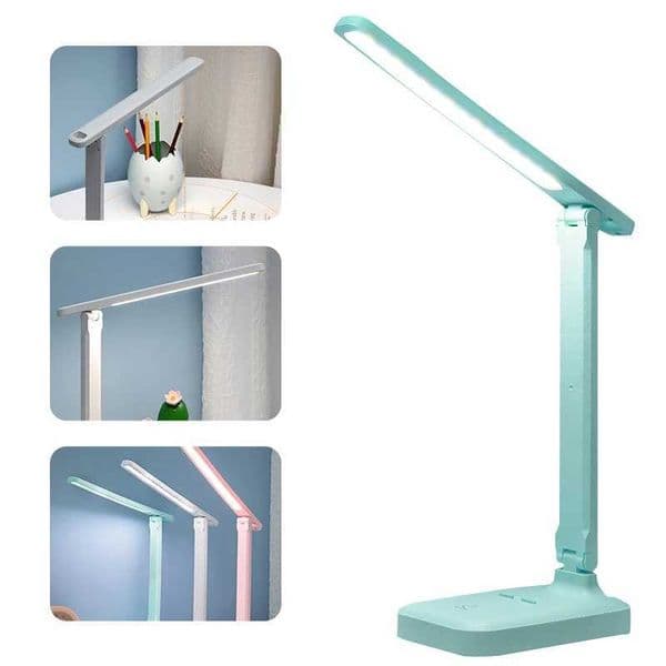 Led Desk Lamp 3 Color Stepless Dimmable Touch Foldable Table Lamp Bedside Reading Eye Protection Night Light USB Rechargeable B240904