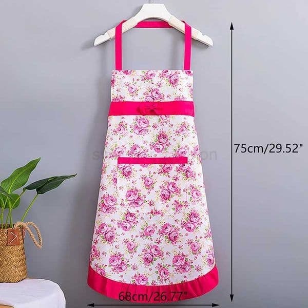 Cotton Canvas Floral For WomenS Kitchen Oilproof Apron With Pockets And Adjustable Waist Belt Waterproof Sleeveless Bib ApronXJ240731