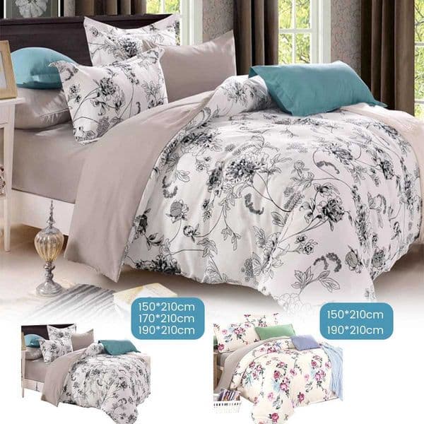 Duvet Cover Set with Pillow Case Bedding Comforter Cover Single or Double Person Plant Flower Quilt Cover Soft Bedding Cover Set Y240730