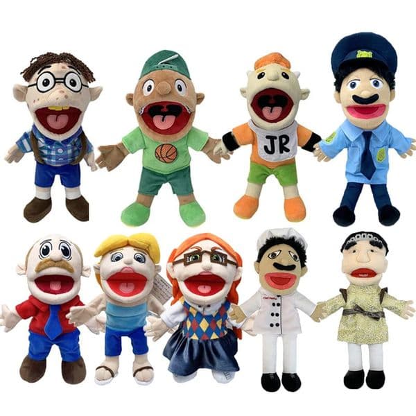 2026 New New Game Jeffy Hand Puppet Doll Toy Talk Show Roleplay Movable Mouth Props Chef Prince Dad Mom Penelope Cody Junior Joseph 240314 Designer