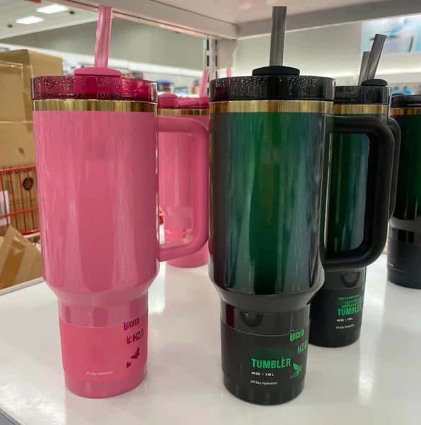US Stock 20oz 14oz 20oz 40oz Pink Flamingo Cosmo Tumbler with Lid and Straw Stainless Steel Insulated Water Bottle