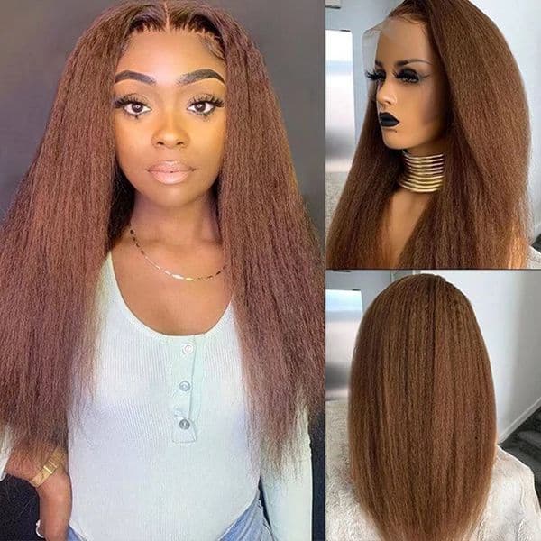 Glueless Bob Lace Brazilian Human Hair Blonde Women's Pre-Pulled Mid Length Natural 13X4 Synthetic Straight HD Full Front Closure Wig