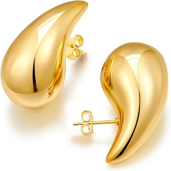 Stud earrings designer earrings High end 18k real gold-plated glossy simple teardrop earrings designer for women jewelry designer jewelry earring jewelry AA