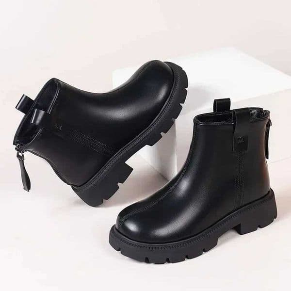 High Quality Girls ankle boots with simple design classic childrens rubber boots with anti slip side zipper black brown regular childrens boots autumn and w T241102
