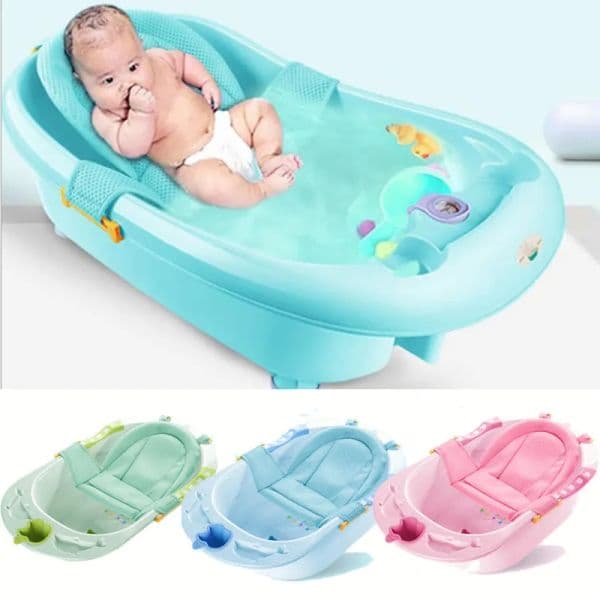 Baby Grooming Kit QWZ Baby Bath Tub Security Support infant Child Shower Care Newborn Adjustable Safety Net Cradle Sling Mesh For Infant Bathing Daily Care Se