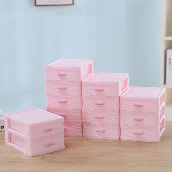 Factory Simple Girl Heart Desktop Storage Cabinet Drawer Type Multi-Layer Children's Hair Accessories Storage Box Jewelry Box Plastic