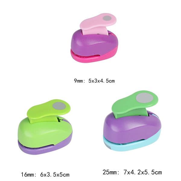 9mm 16mm 25mm Color Random Gifts Handmade Scrapbooking DIY Paper Shaper Cutter Cards Making Embossing Round Hole Punch