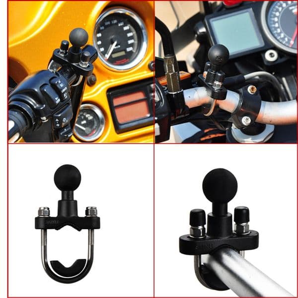 Motorcycle Bicycle Handle Bar Clip Clamp Rearview Mirror Bracket 1 Inch Ball Head Mount Adapter Holder for RAM Mounts