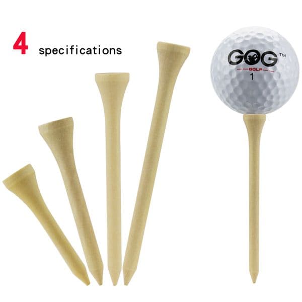 50 Pcs Wooden Golf Tees 42mm 54mm 70mm 83mm 4 Sizes Available Golf Strong Tees Golf Auxiliary Training Supplies Accessories