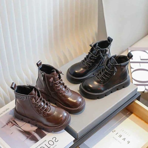 High Quality Womens retro leather boots new autumn and winter childrens non slip soft rubber outsole zipper ankle boots womens fashion shoes T241102
