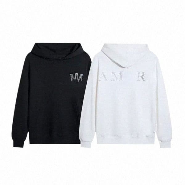 Designer Mens Hoodie Rhinestone Letters Logo Simple Fashion Autumn Winter Men Women Casual Loose Hooded Sweatshirt