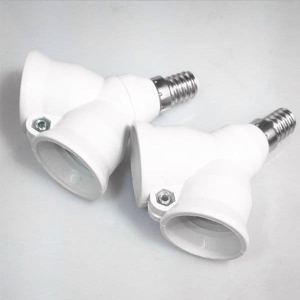 2in1 Adjustable E14 TO 2E14 Base Light Lamp Bulb Adapter Holder Socket Splitter For LED Bulb Light Lighting Base Accessories