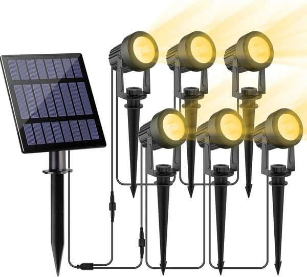3000K tree solar lights for outdoor garden decoration IP65 waterproof 6 warm lights courtyard landscape street solar wall spotlights X241102