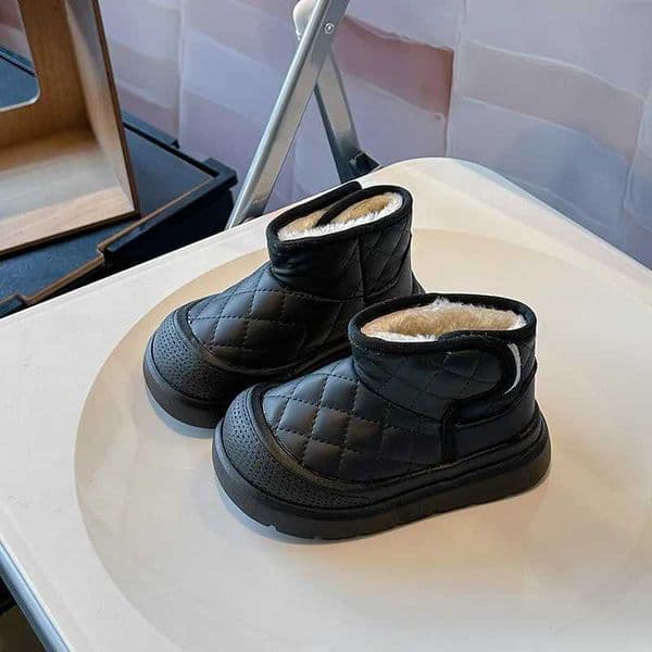 High Quality Winter Childrens Boots New Childrens Snow Boots Fashion Leather Boots Versatile Thick Plush Girls Outdoor Cotton Boots T241102
