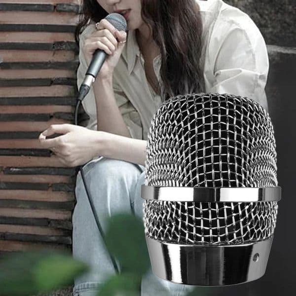 Mic Grille Windscreen Microphone Head Replace Metal Microphone Mesh Heads Microphone Grille Microphone Ball Head Mesh DIY Parts