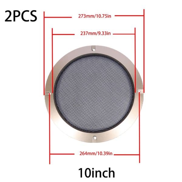 2Pcs For 2"/3"//5"/6.5"/8"/10" inch Speaker Conversion Net Cover Decorative Circle Metal Mesh Grille Golden