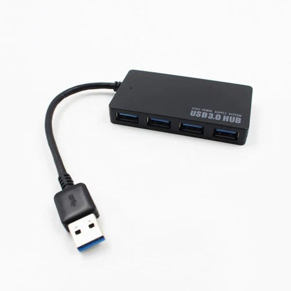 Portable USB Hub Compact 4 Port USB 3.0 Hub Splitter Adapter 5Gbps for Mac Laptop Notebook PC Desktop Black