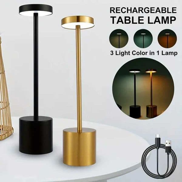 Rechargeable Cordless LED Table Lamp Touch Switch Bedside Night Light Nordic Style Home Bar Restaurant Ambiance Decor Desk LampLX241102