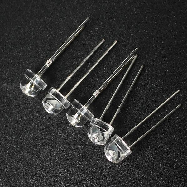 50PCS Straw Hat LED Diode 5MM Blue Green Red Yellow White Light Emitting Super Bright led 5mm