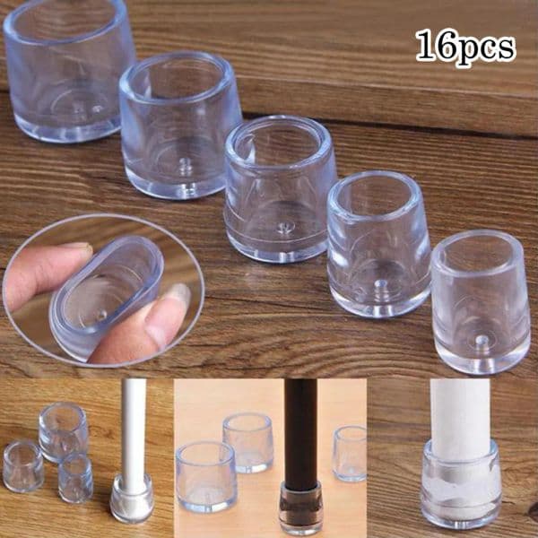 16Pcs/WSet Chair Leg Cap Rubber Feet Protector Pad Furniture Table Covers Round Bottom Leveling Feet Home Decor