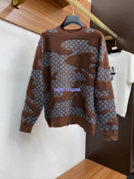 Designer Mens Hoodie Sweatshirt Loose Long Sleeve Hoodie Womens Top Clothing Camouflage Plush Jacquard Round Neck Woolen Sweater 158283