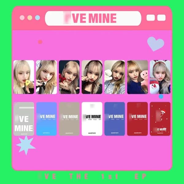 7pcs/set KPOP IVE New Album I'VE MINE SW Single LOMO Card YUJIN WONGYONG GAEUL LEESEO LIZ Girl Group Gift Postcard Photo Card