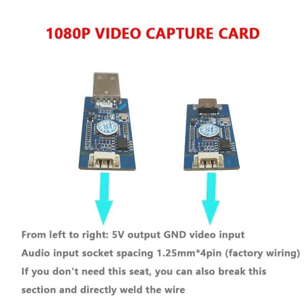 USB Output Board/TYPE-C Output Board CVBS To USB Capture AV CVBS Analog Signal S-VIDEO Signal To Digital Driver-free 1080P
