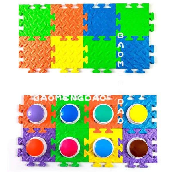 Anti-Slip Pad For Bathtub Bath Mat Dog Communication Buttons Eva Foam Pet Play Floor Bathroom Mat Dog Speaking Toy Foam Carpet