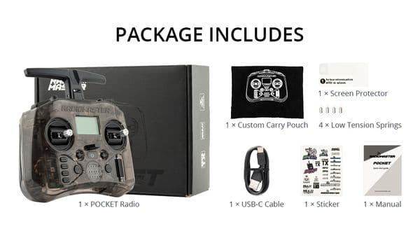 Radiomaster Pocket Portable Hall Gimbal Transmitter Remote Control Lightweight Built In LED Light Foldable Antenna
