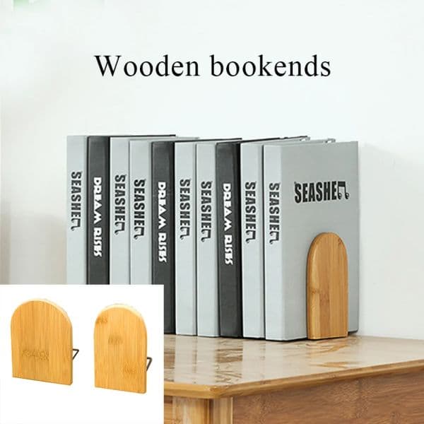 New Nature Bamboo Desktop Organizer Office Home Bookends Book Ends Stand Holder Shelf Bookrack Home Bamboo Nature