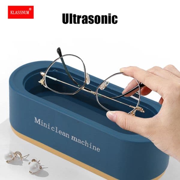 Ultrasonic Glasses Watch Cleaner for Gold Silver Rings for All Jewelry, Small Sonic Cleaner Machine Retainer Home Travel Use