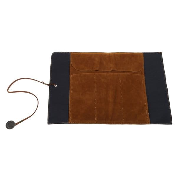 OFBK for Creative Roll Up Leather Pencil Pirate Treasure Map Pattern Pen for Case Makeup Brushes Holder for School Work