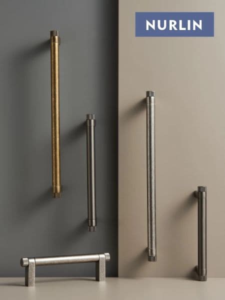 Nurlin Solid Brass Vintage Silver Antique Brass Gray Modern Industrial Style Furniture Cabinets Wardrobe Doors Drawer Pull