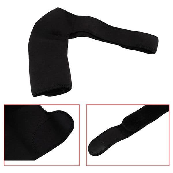 Adjustable Breathable Gym Sports Care Single Shoulder Support Back Brace Guard Strap Wrap Belt Band Pads Black Bandage Men/Women