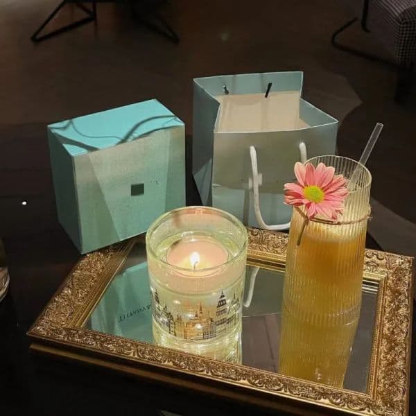 2026 Romantic perfume Scented Candles Gift cologne Box - Calming Bedroom Fragrance, Decorative Aroma Home Candles, Radiant Night Ambiance, Lightweight Candle Se
